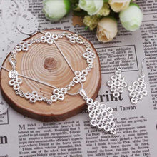 silver jewelry sets Square Bangle&Earring african jewelry set18 ELY