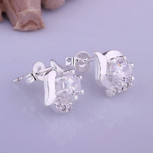 silver plated earrings withe rose flower stud brincos de festa collier plastron femme 13 ELY