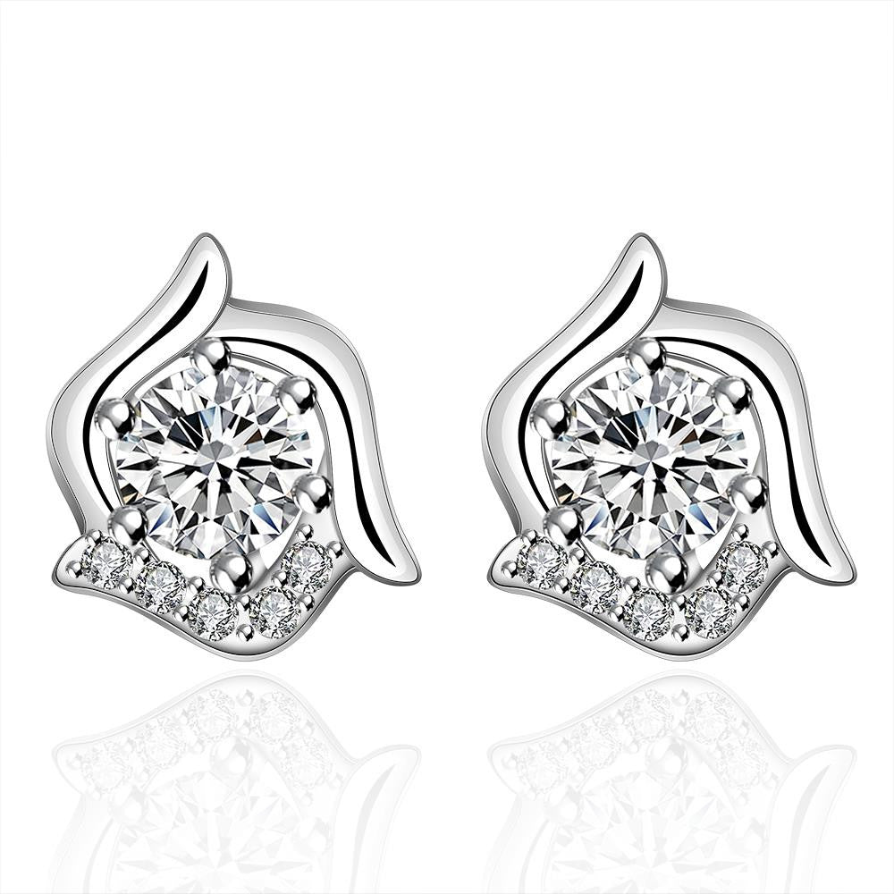 silver plated earrings withe rose flower stud brincos de festa collier plastron femme 13 ELY