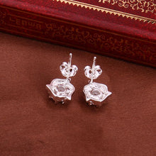 silver plated earrings withe rose flower stud brincos de festa collier plastron femme 13 ELY