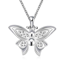 silver plated necklaces big butterfly choker bijoux124 ELY