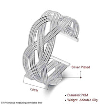silver plated friendship bangle Large woven women bracelet bijouterie SMTB151 ELY