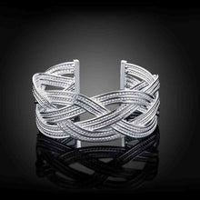 silver plated friendship bangle Large woven women bracelet bijouterie SMTB151 ELY