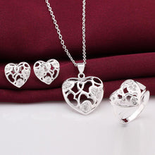 silver plated jewelry sets heart hollow web E+N+R african jewelry set prices in euros 29 ELY