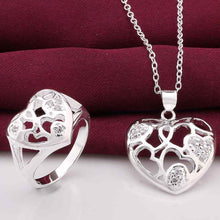 silver plated jewelry sets heart hollow web E+N+R african jewelry set prices in euros 29 ELY