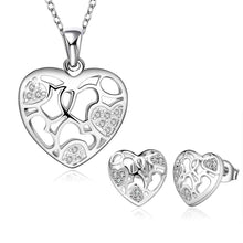 silver plated jewelry sets heart hollow web E+N+R african jewelry set prices in euros 29 ELY