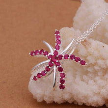 silver plated pendants Inlaid Stone Starfish tenis masculino jewerly accessories211 ELY