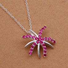 silver plated pendants Inlaid Stone Starfish tenis masculino jewerly accessories211 ELY