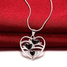 silver plated women necklace Love colar vintage Elegant152 ELY
