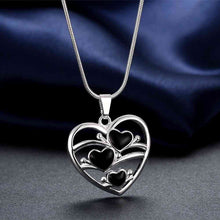 silver plated women necklace Love colar vintage Elegant152 ELY