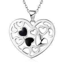 silver plated women necklace Love colar vintage Elegant152 ELY
