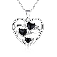 silver plated women necklace Love colar vintage Elegant152 ELY