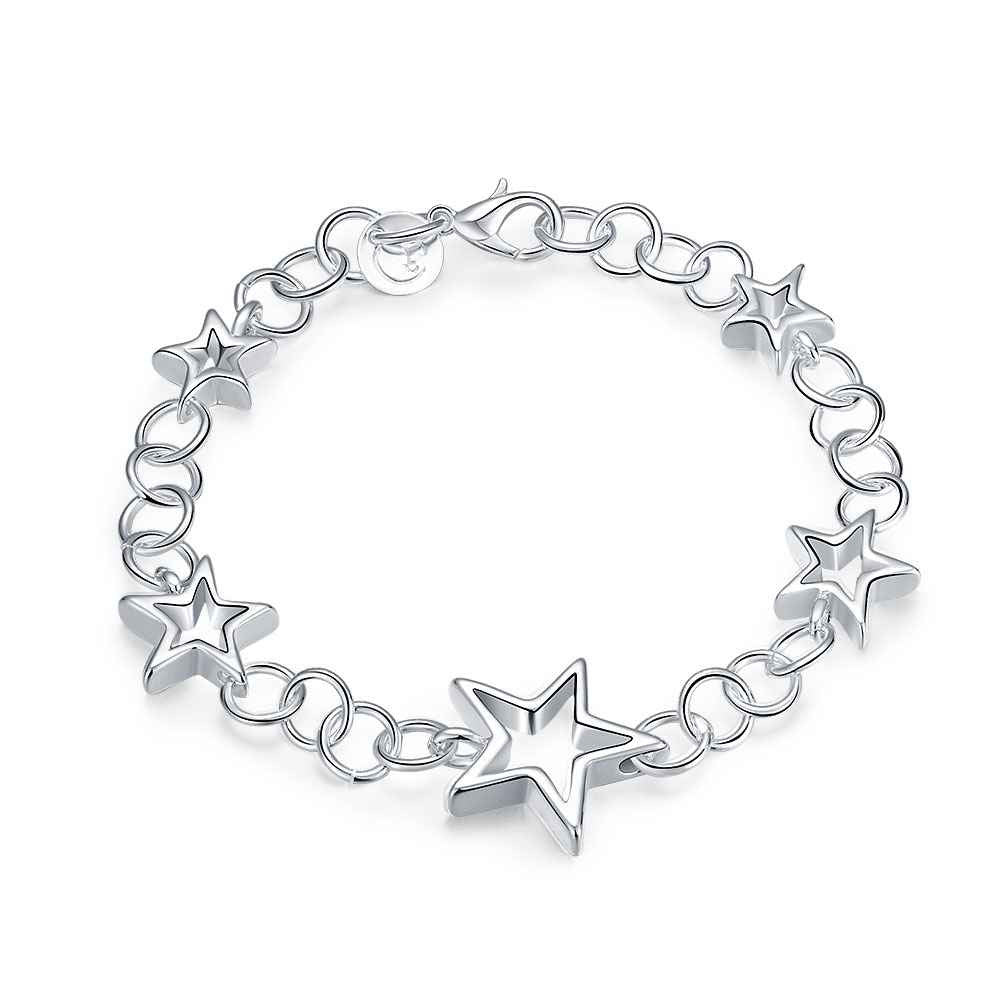 silver pulseras Ten Star friendship bracelets ruby jewelry HBH 14 ELY