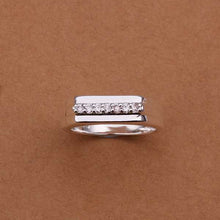 silver wedding rings Insets Two Wire ring men bijouterie 77 ELY