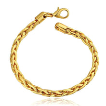 Best Gift 18K Gold Plating bracelet men 6M twisted rope pulseira feminina bone HBB 12 ELY