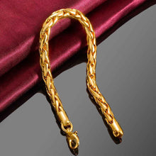 Best Gift 18K Gold Plating bracelet men 6M twisted rope pulseira feminina bone HBB 12 ELY