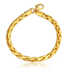 Best Gift 18K Gold Plating bracelet men 6M twisted rope pulseira feminina bone HBB 12 ELY