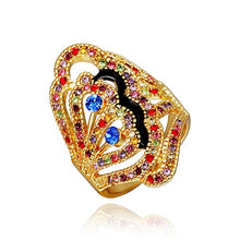 Best Gift 18K Gold Plating rings Colorful finger opal charms256 ELY