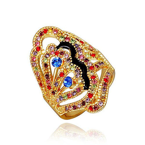 Best Gift 18K Gold Plating rings Colorful finger opal charms256 ELY