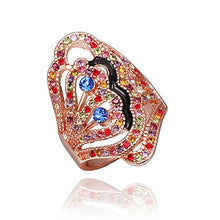 Best Gift 18K Gold Plating rings Colorful finger opal charms256 ELY