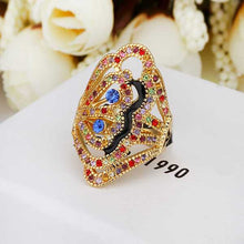 Best Gift 18K Gold Plating rings Colorful finger opal charms256 ELY