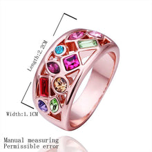 Best Gift 18K Gold Plated wedding rings seven colorful ring men bijoux femme 25 ELY