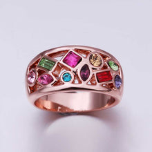 Best Gift 18K Gold Plated wedding rings seven colorful ring men bijoux femme 25 ELY