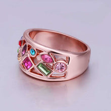 Best Gift 18K Gold Plated wedding rings seven colorful ring men bijoux femme 25 ELY