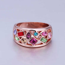 Best Gift 18K Gold Plated wedding rings seven colorful ring men bijoux femme 25 ELY