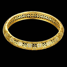 Best Gift 18k gold plated Simple hollow Rhinestone lines men bracelet charm ELY