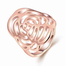 Best Gift 18k gold plated engagement ring Pierced messy flower anel feminino ruby jewelry ELY