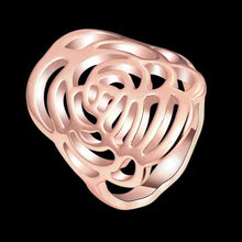 Best Gift 18k gold plated engagement ring Pierced messy flower anel feminino ruby jewelry ELY