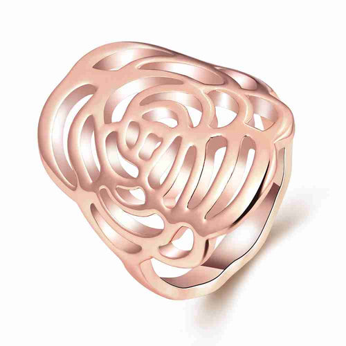 Best Gift 18k gold plated engagement ring Pierced messy flower anel feminino ruby jewelry ELY