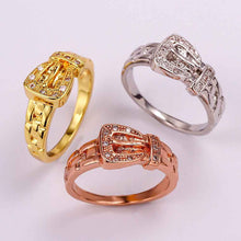 Best Gift 18k gold plated wedding rings Bow tie anillos floating charms SKGR 49 ELY