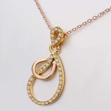 Best Gift Austrian Crystal necklace twin circle collares ruby jewelry ELY