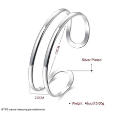 Best Gift silver charms bangle Flat Double Line Women Wedding Bracelet love SMTB 71 ELY