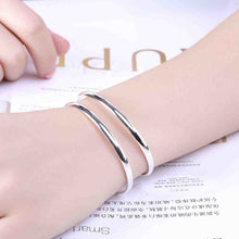 Best Gift silver charms bangle Flat Double Line Women Wedding Bracelet love SMTB 71 ELY