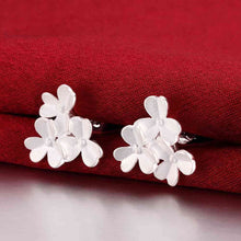 Best Gift silver earings jewelry Three flowers stud brincos de festa Personalized 176 ELY