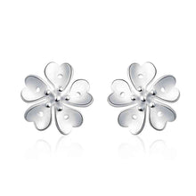 Best Gift silver earings jewelry Three flowers stud brincos de festa Personalized 176 ELY