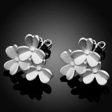 Best Gift silver earings jewelry Three flowers stud brincos de festa Personalized 176 ELY