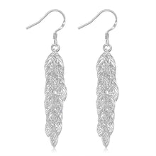 Best Gift silver earring Leaves drop brincos bijoux women 674 ELY
