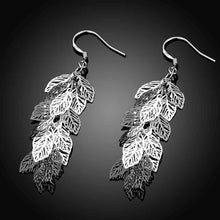 Best Gift silver earring Leaves drop brincos bijoux women 674 ELY