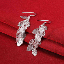 Best Gift silver earring Leaves drop brincos bijoux women 674 ELY