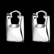 Best Gift silver earrings rectangle clip orecchini 7 9 ELY