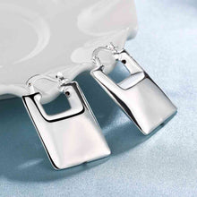 Best Gift silver earrings rectangle clip orecchini 7 9 ELY