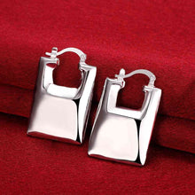 Best Gift silver earrings rectangle clip orecchini 7 9 ELY