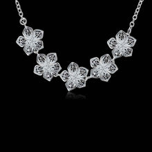 Best Gift silver necklaces Snow Flower collier femme floating charms ELY