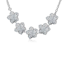 Best Gift silver necklaces Snow Flower collier femme floating charms ELY