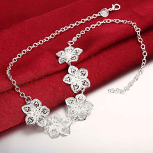 Best Gift silver necklaces Snow Flower collier femme floating charms ELY