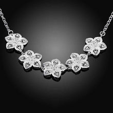 Best Gift silver necklaces Snow Flower collier femme floating charms ELY